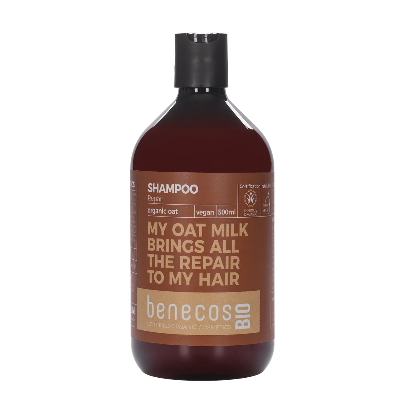 Уцінка! Відновлювальний шампунь для волосся Benecos Bio My Oat Milk Brings All The Repair To My Hair Shampoo з органічним вівсом, 500 мл
