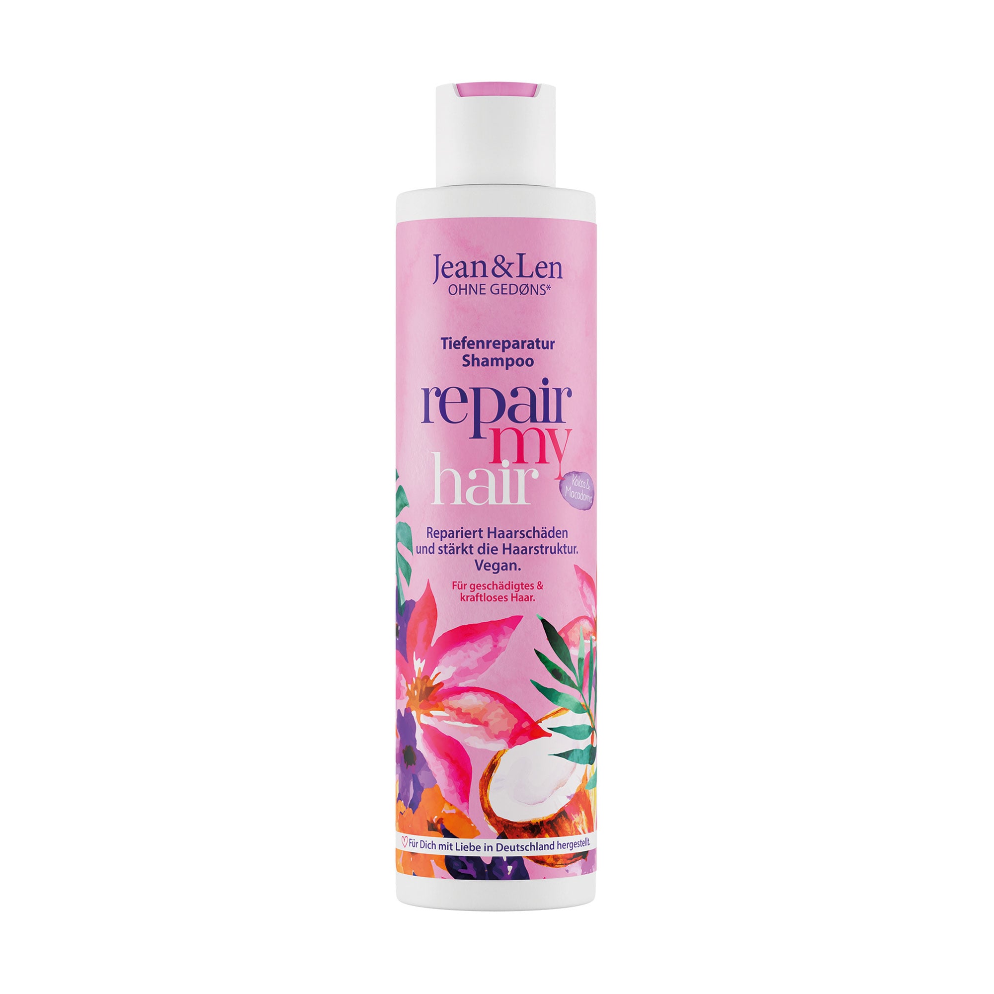 Уцінка! Відновлювальний шампунь для волосся Jean &amp; Len Shampoo Кокосова олія та макадамія, 300 мл